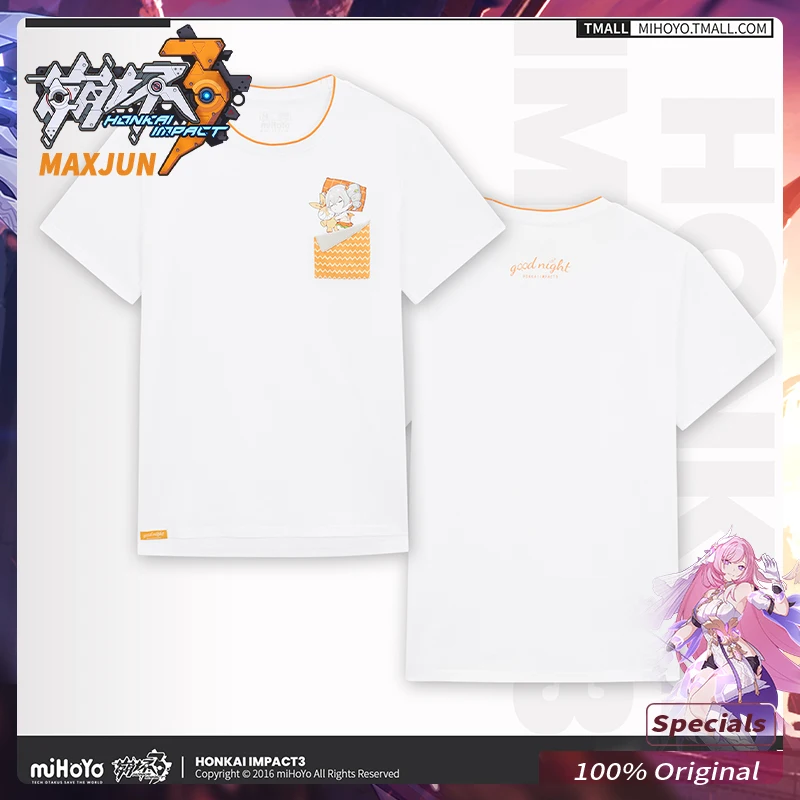 

Honkai Impact 3 Original Game Derivatives Good Night Saint Freya Series Short Sleeve T-Shirt For Friends & Men & Women