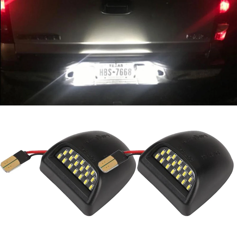 

2 Pcs For Chevrolet Silverado Avalanche Suburban Tahoe Traverse 1500 2500 3500 HD Car Led Number License Plate Light Lamp Luces