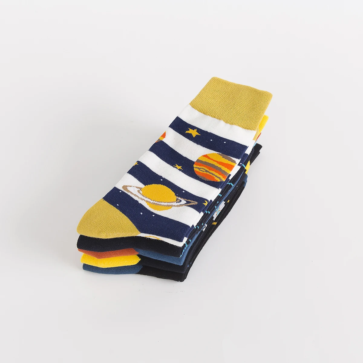 5 Pairs New Colorful Fashion Cute Women and Men Cotton Socks Universe Pattern Spaceman Men Casual Funny Socks Dropshipping