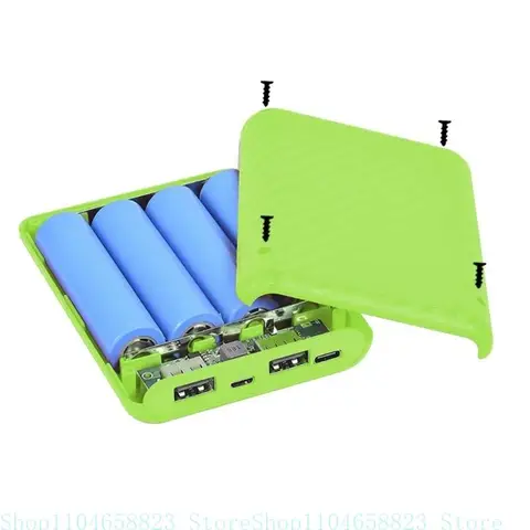 4x18650 Корпуса Внешняя крышка Чехол для мобильного питания DIY Корпус для хранения Легкий и прочный Type-c/Micro Use