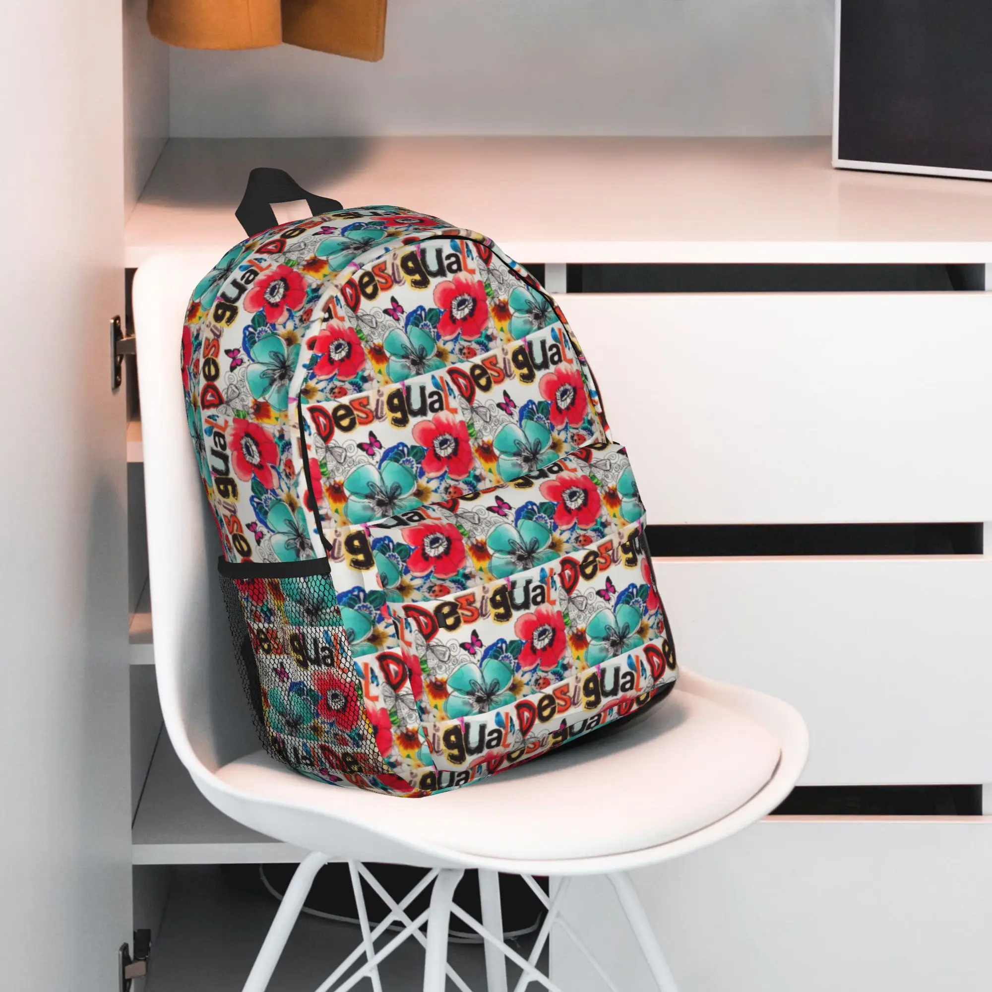 Фото Рюкзак Desigual на заказ, хит продаж, вместительный, для мальчиков и девочек, школьный ранец, сумка через плечо для мужчин и женщин №4