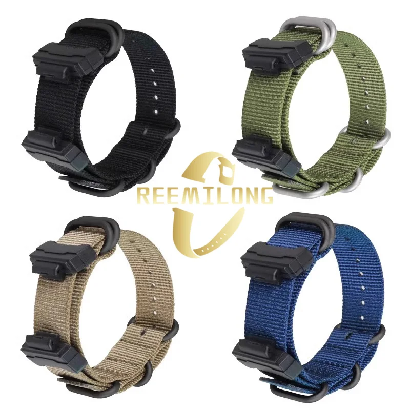 Фото Нейлоновый холщовый ремешок для часов CASIO DW5600 DW5610 GW-B5600 черный оранжевый хаки синий желтый зеленый спортивный мужской ремешок для часов на открытом воздухе №3