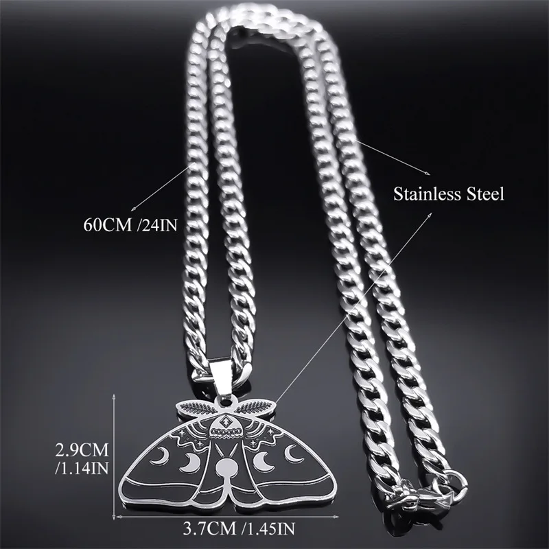 Ожерелье в стиле хип-хоп со старыми цветами ожерелье с тройной луной и молью