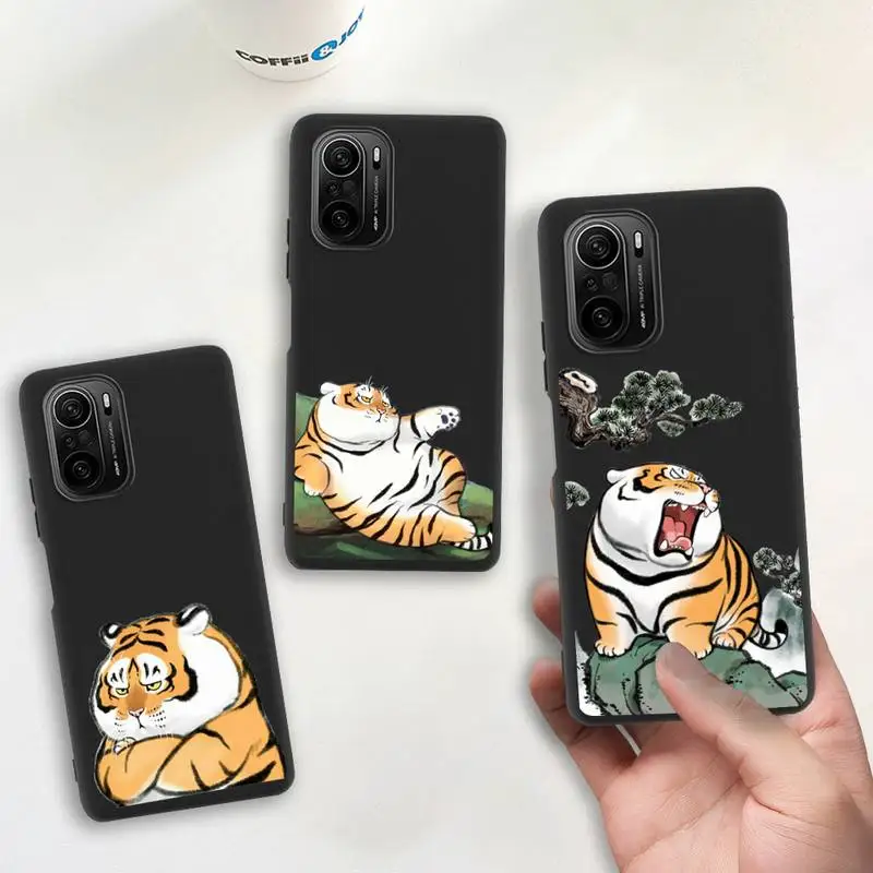 Cute Fat Tiger Phone Case Silicone soft for Redmi 9A 8A Note 11 10 9 8 8T Redmi 9 K20 K30 K40 Pro Max