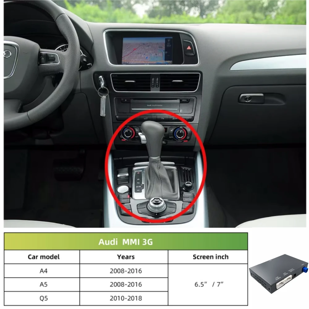 

ANYFAR Беспроводной адаптер CarPlay Android Auto для A4 A5 Q5 2008-2018 Система MMI 3G с AirPlay Mirror Link Bluetooth