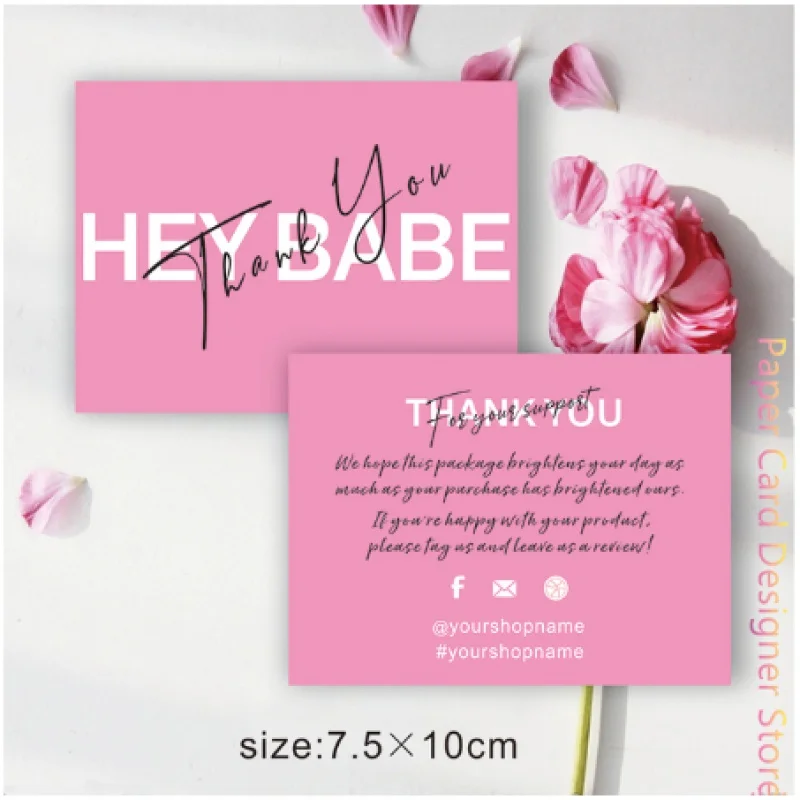 Blush Pink Business Thank You Card Printable Thanks For Your Purchase Card | Seller Thank You | Customer Thank You