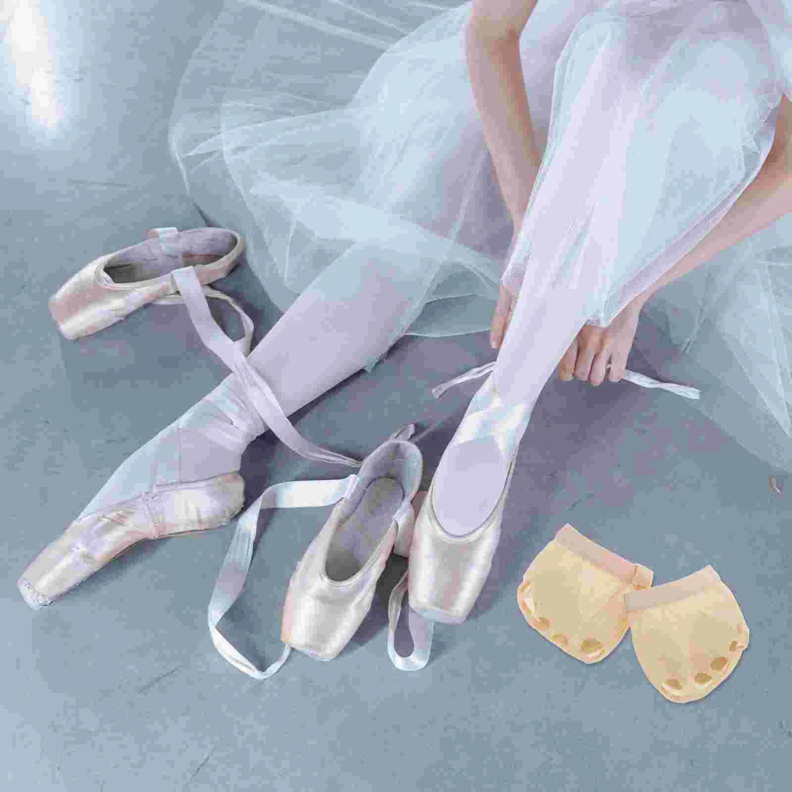 Обувь с рукавами до половины пальца для балета подушечка передней части стопы