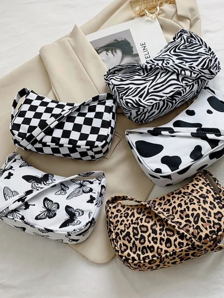 High-quality Luxury Brand Women's Bag 2022 New Cute Harajuku Style Cow Pattern Fashion Shoulder Bag Korea Chic Purses Handbags