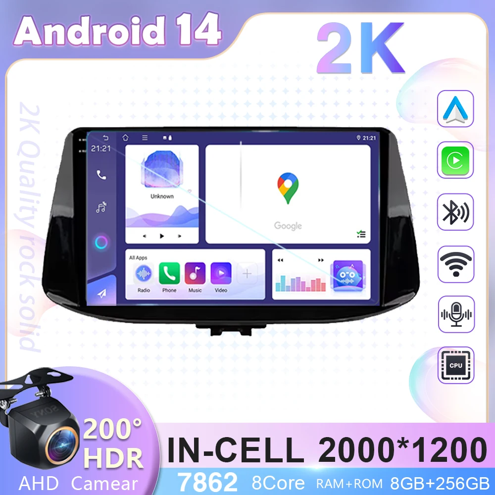 Автомобильная магнитола на Android 14 для Hyundai I30 2017-2019 GPS-навигация телефон с радио