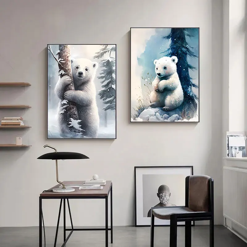 Снежинки милые плюшевые животные белый медведь Пингвин рождественские