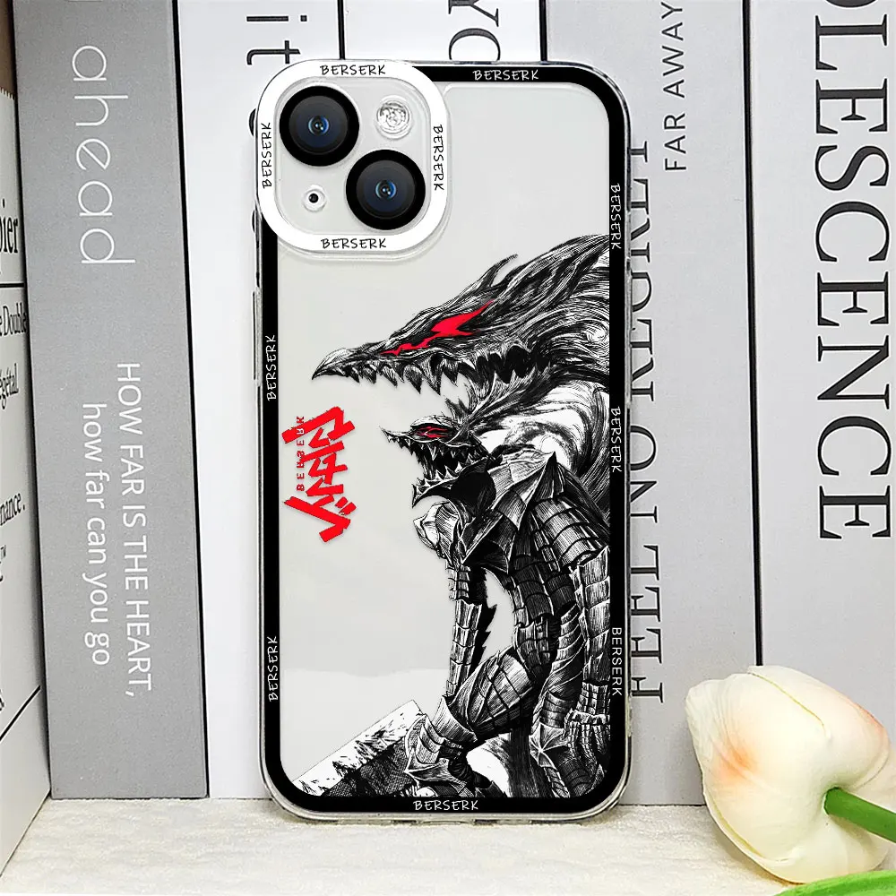 Berserk Guts Anime Phone Case for IPhone 16 15 14 13 12 Mini 11 Pro Max X XR XS 7 8 SE20 Plus Soft Silicone Transparent Cover