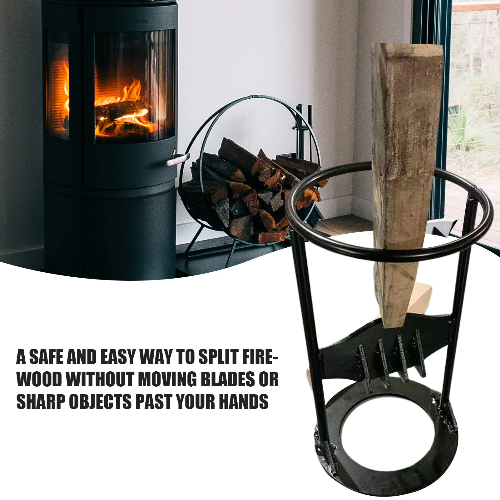 

Manual Firewood Distributor Wedge Hatchet Handmade Cast Iron Kindling Firewood Splitter Outdoor Firewood Tools Drill