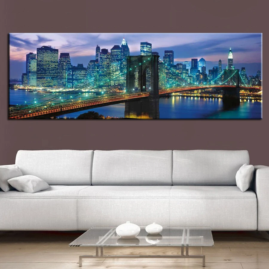 

New York Large 5D DIY Diamond Painting Full Square Round Drill Embroidery Night Landscape Mosaic Needlework Home Decor