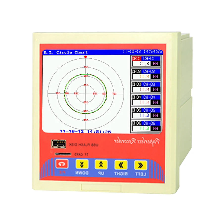 

Digital paperless recorder color electrical data logger standard current input thermometer temperature