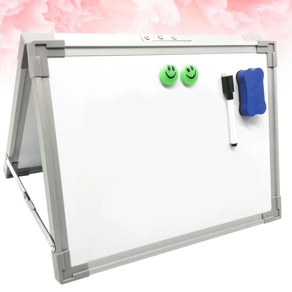 

Kids Tabletop Easel Classroom Learning Chalkboard Magnetic Writing Whiteboard Stand Portable Notice Double Sided Fold