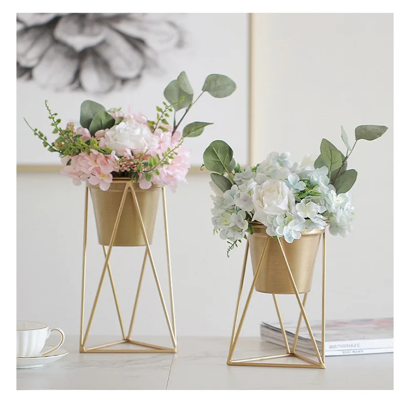 Nordic Ins Creative Flowerpot, Golden Retro Iron Flower, Metal Home Decoration Plant Pots Plant Pots