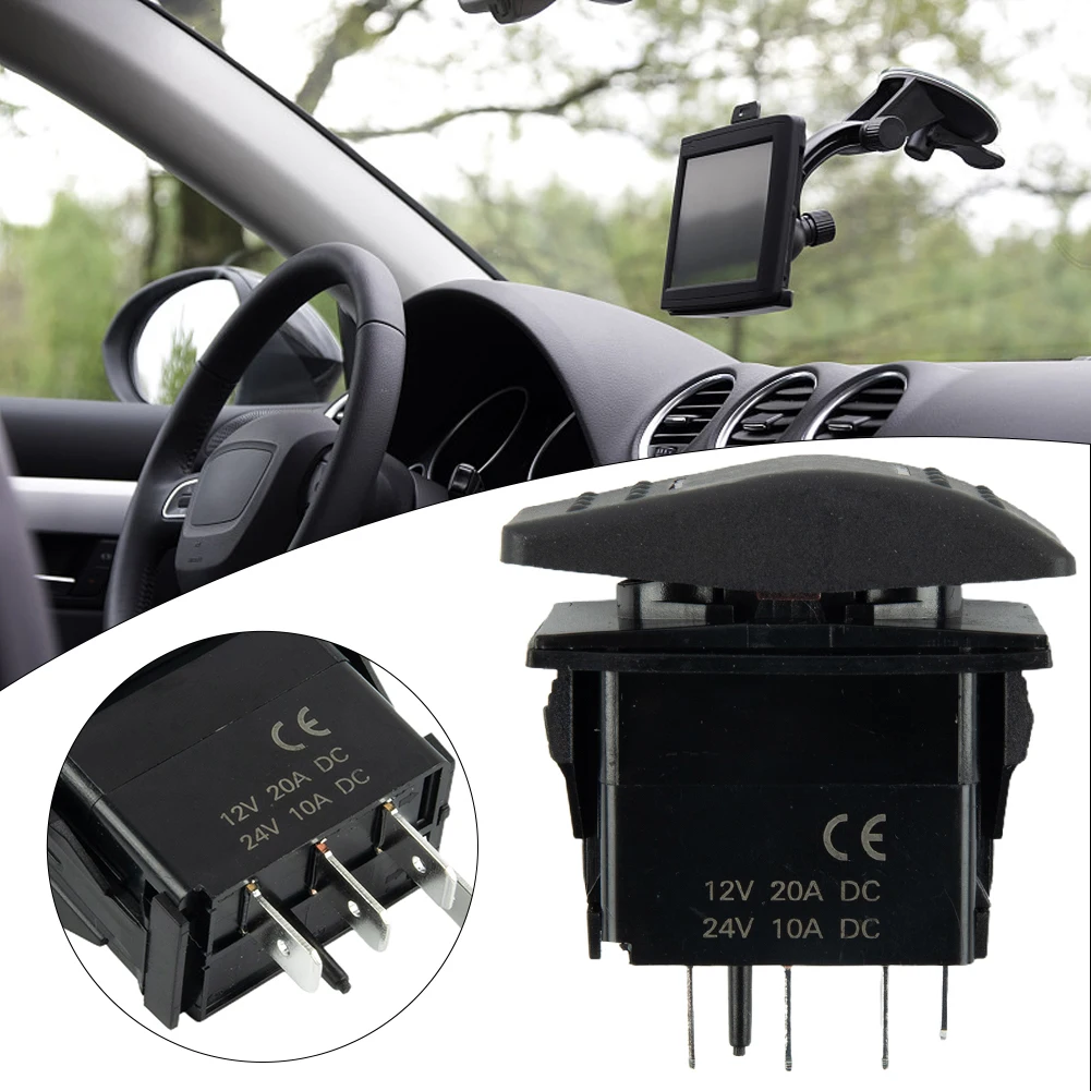 

Red LED Light Rocker Switch /Off/On 12V/20A 7Pin DPDT Momentary Rocker Switch Toggle On ABS Plastic Car Accessories