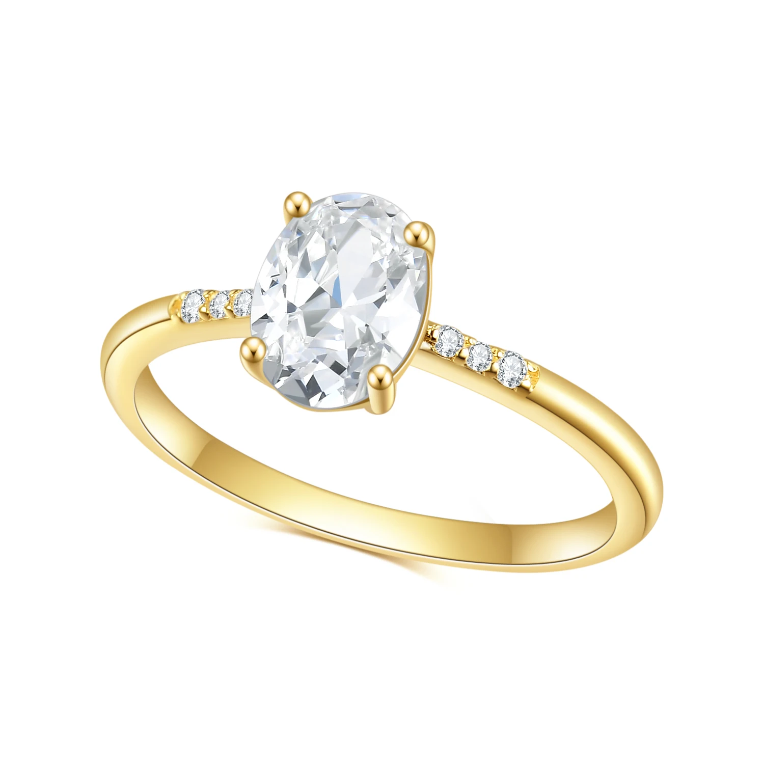 GEM'S BALLET 585 14K 10K 18K Gold 925 Silver Moissanite Ring 1.50Ct Oval Cut Bettina Moissanite Engagement Rings For Women