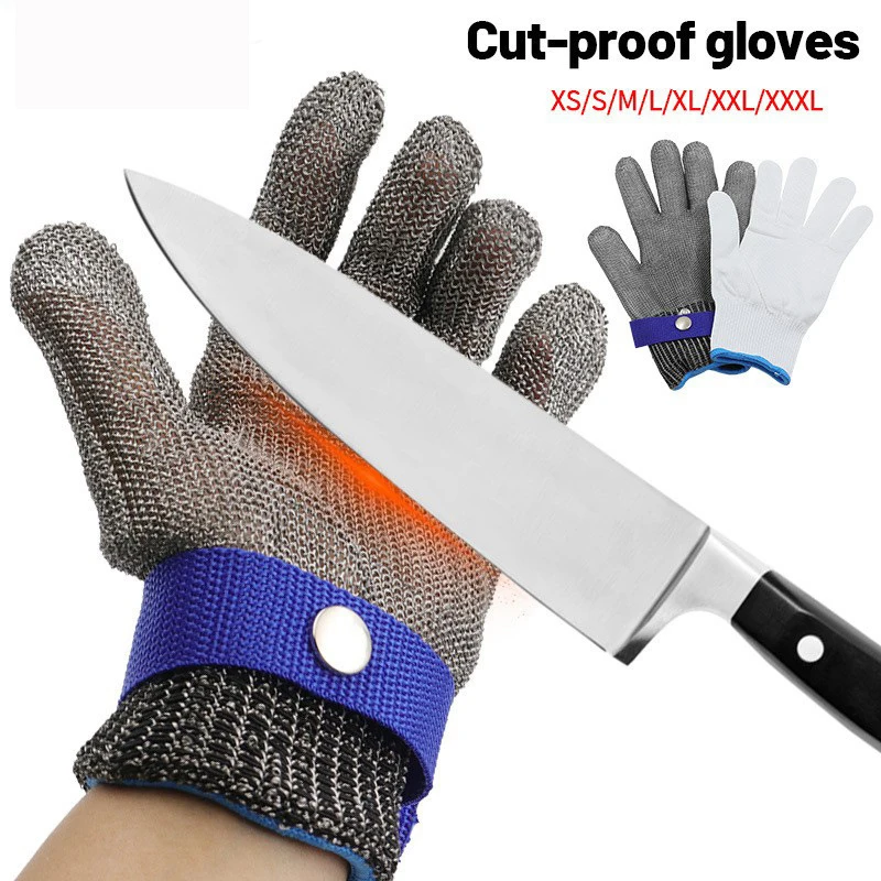 

Stainless Steel Anti-cut Gloves Working protection Safety Wear-resistant Slaughter Butcher Cutting Fish-killing Metal Iron Glove