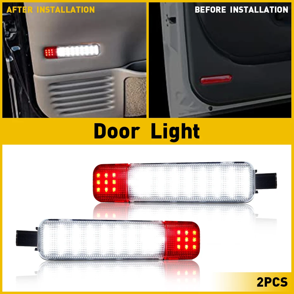 

For Chevy GMC C/K Silverado Sierra 1500 2500 3500 Pickup 1999-2006 LED Interior Door Panel Courtesy Light Warning Light Lamp 2PC