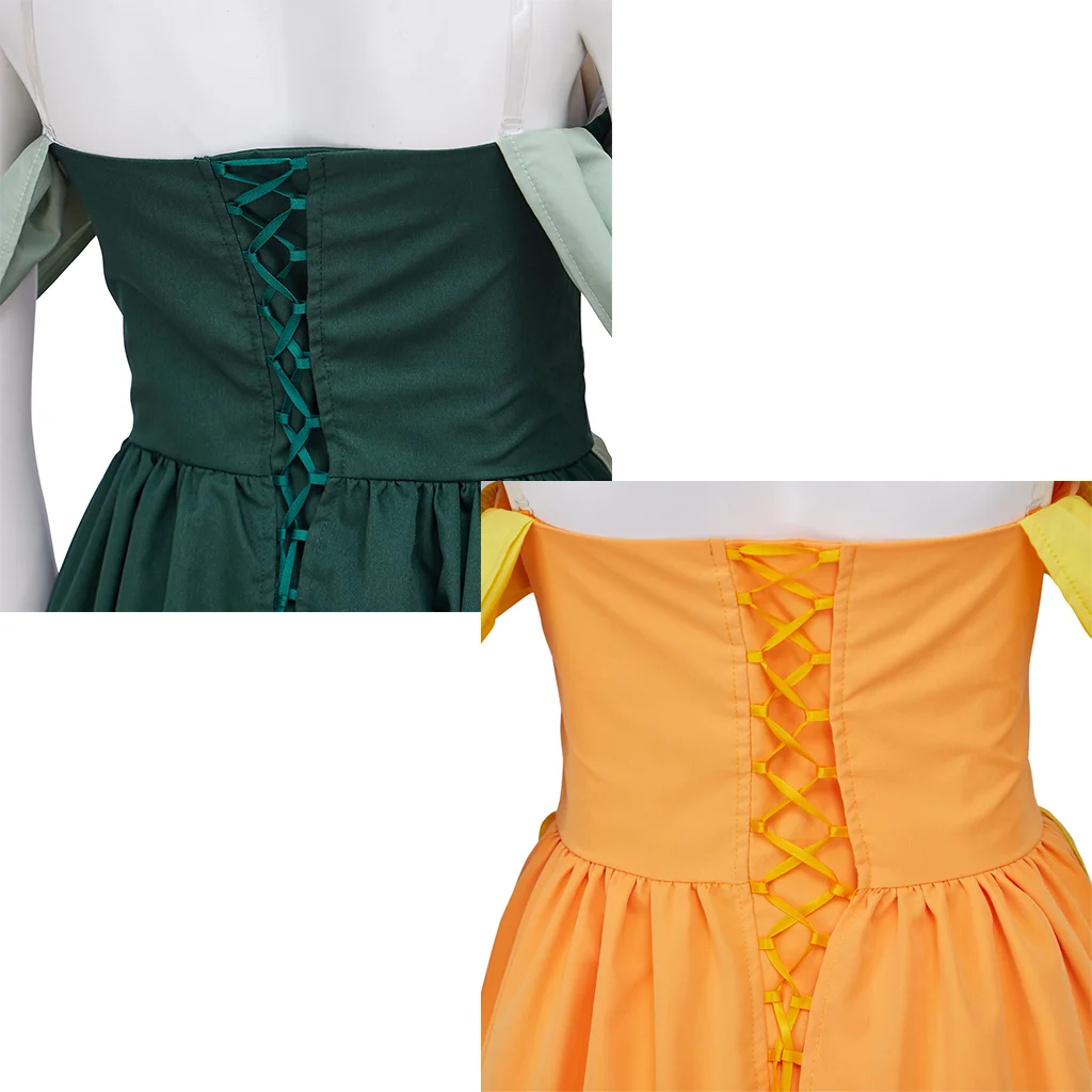 The Bimbettes Laurette Paulette зеленый костюм косплей желтое платье принцессы с открытыми