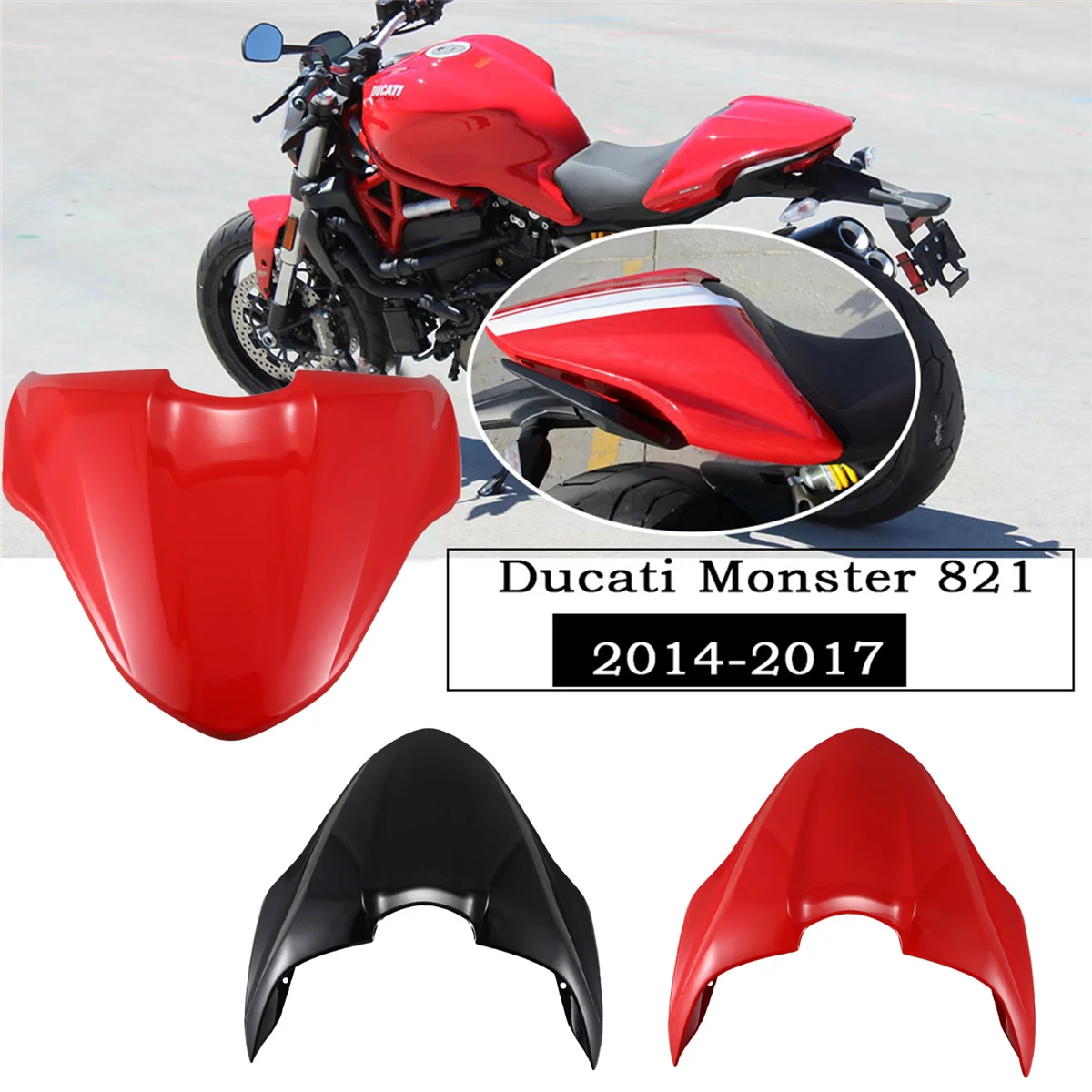 Housse de наездник задний для Ducati Monster 821 2014 2015 2016 2017 Rouge
