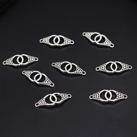 25pcs silver plated hip hop small handcuff alloy connectors diy charm bracelet earrings jewelry crafts metal accessories p1362