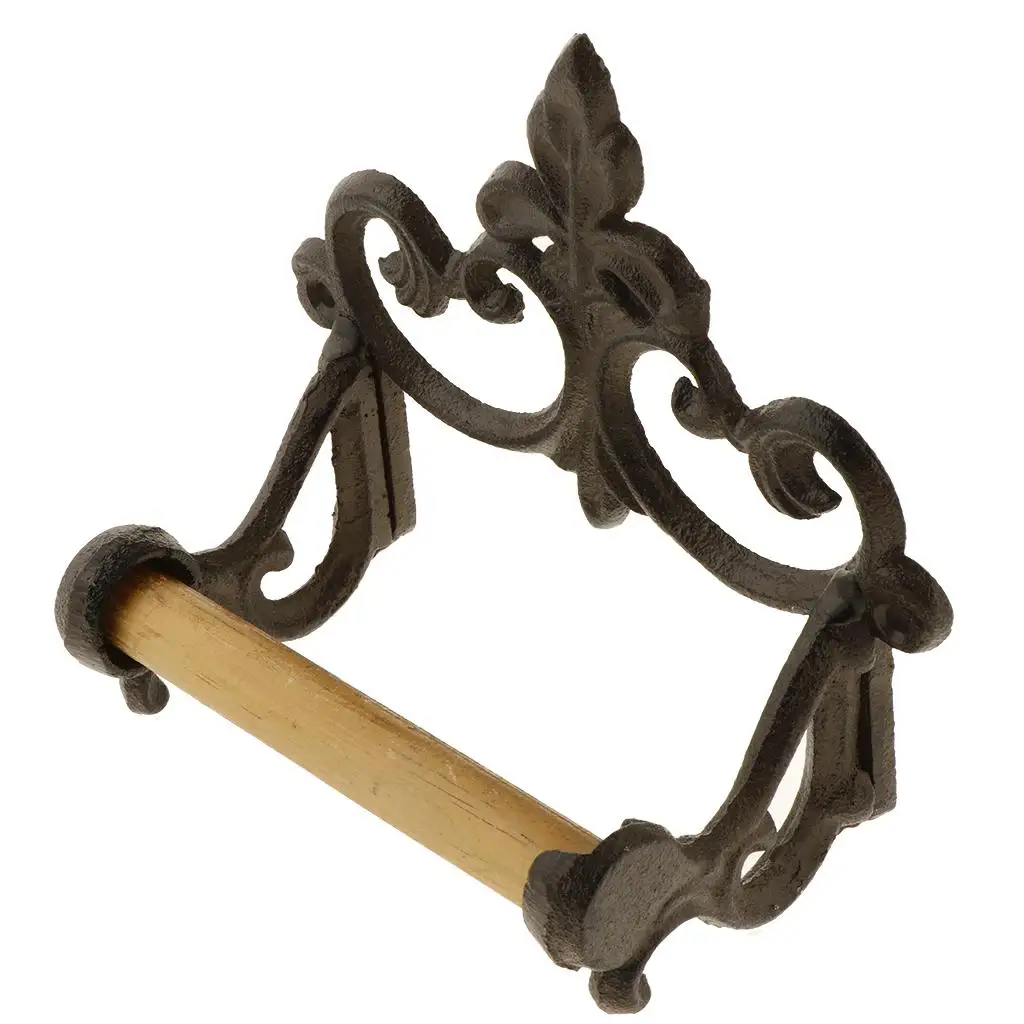 

Cast Iron Toilet Paper Roll holder - Wall Mounted Toilet Tissue Holder - European Vintage Design - 7.8×3.9×3.1 inch