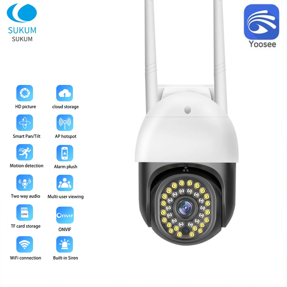 

Yoosee Outdoor Surveillance WIFI IP Camera 1080P Smart Home Two Ways Audio Speed Dome Wireless Security Protection CCTV Camera