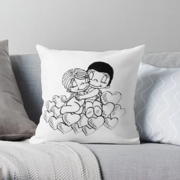 

Vintage Love Is Comic Printing Throw Pillow Cover Bed Home Comfort Anime Decor Decorative Waist Soft Pillows not include