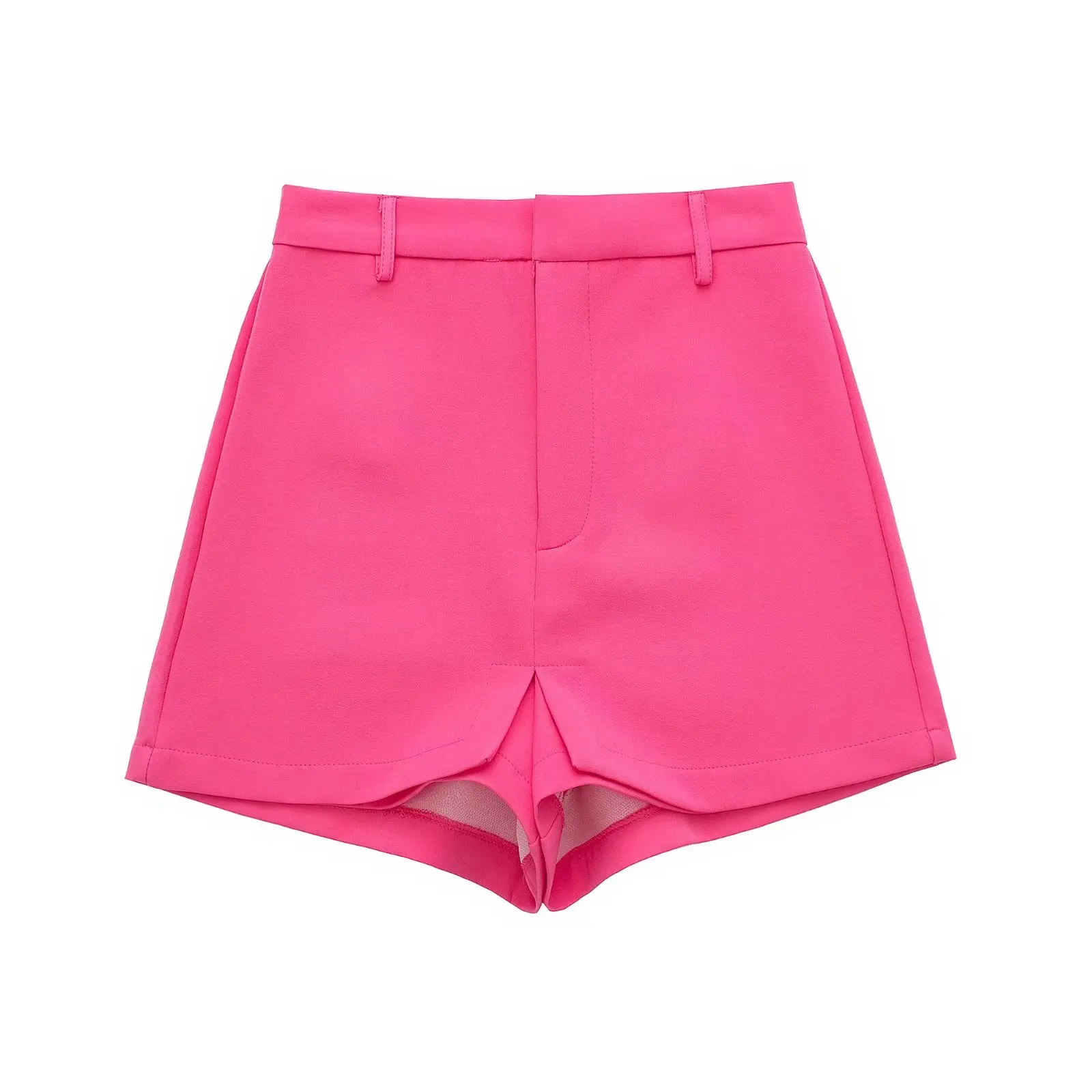 

2022 Women Fashion With Slit Office Wear Shorts Skirts Vintage High Waist Side Zipper Female Skort Mujer