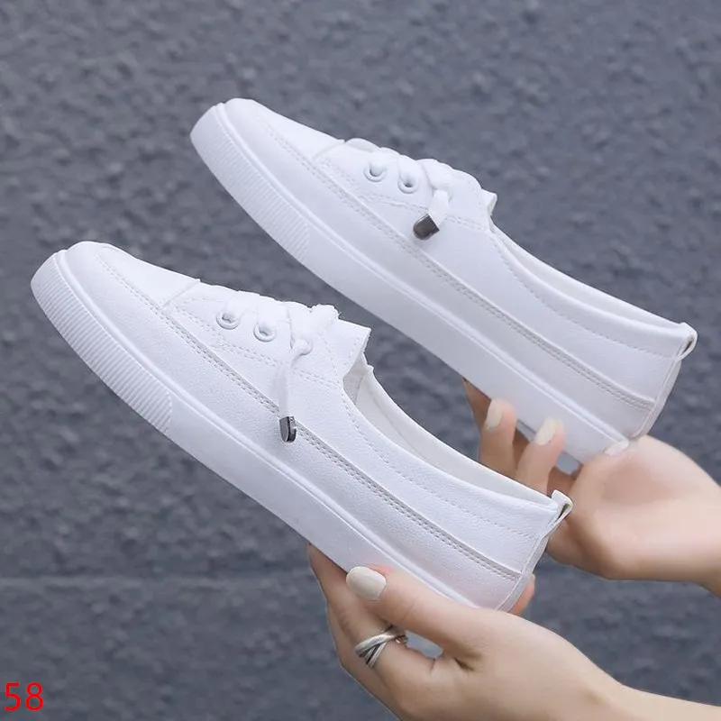 

Maogu 2023 New Moccasins Woman Summer Loafers White Flat Rubber Sole Vulcanize Sports Flat Shoes Female Pu Leather Sneakers