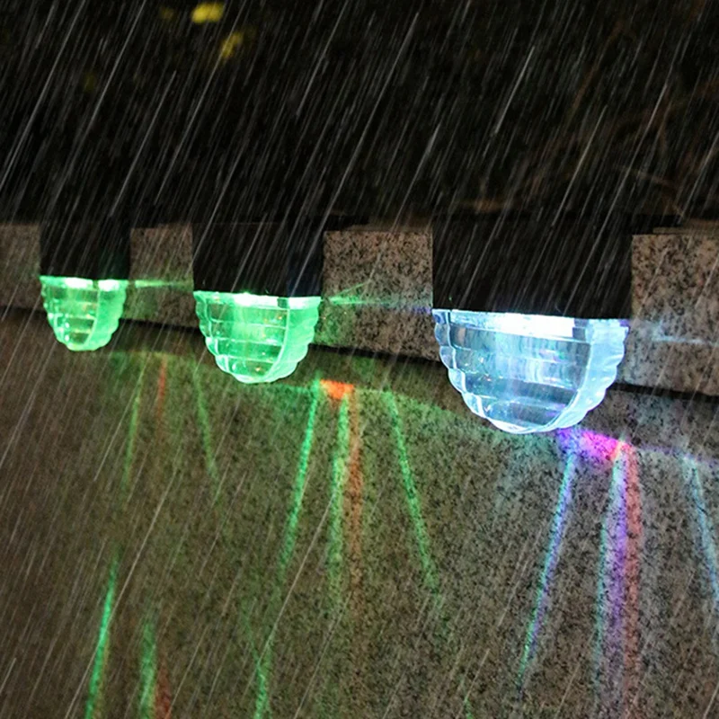 

LED Solar Lamps For Outdoor Garden, 4 Pieces Of Solar Path Lights, RGB Color Lighting, IP65 Waterproof
