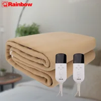Rainbow Double Electric Blanket Fabric Washable Detachable Soft Lamb Heating Mat Mattress Heater 230V 2 Controllers