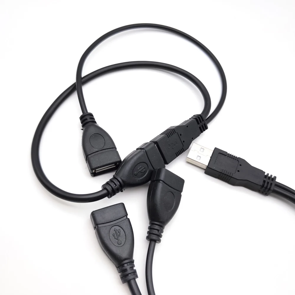 Фото Кабель USB 2.0 A Y-образный, 1 шт., 1 штекер на 2 гнезда USB, адаптер питания, удлинитель для зарядки, кабель-разветвитель №5