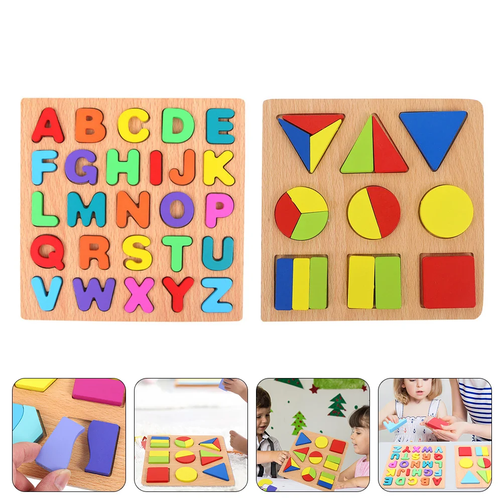 

2 набора блоков головоломка Малыш Монтессори игрушки 1 год деревянные буквы обучение
