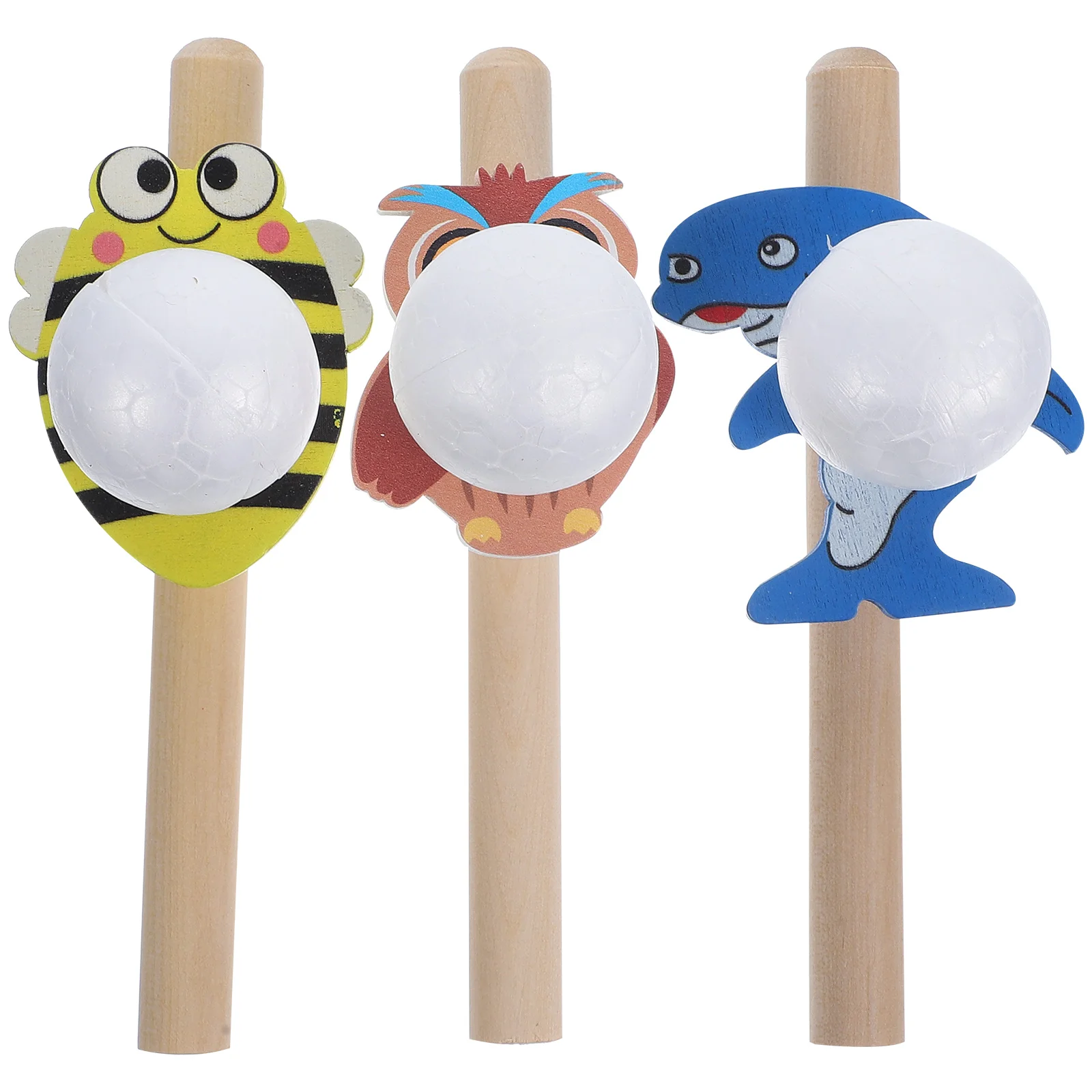 

3pcs Interesting Portable Kids Party Favor Funny Wood Balls Birthday Party Favor Blowing, Blow for Tollders