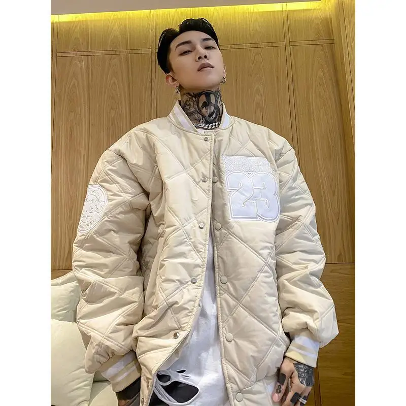 American-style retro hip-hop embroidered baseball uniforms men's and women's tide brand couples loose and thick cotton coats