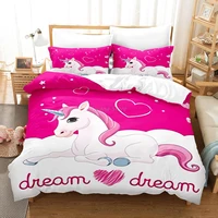 colour dream unicorn bedding set single twin full queen king size dream unicorn set childrens kid bedroom duvetcover sets 04