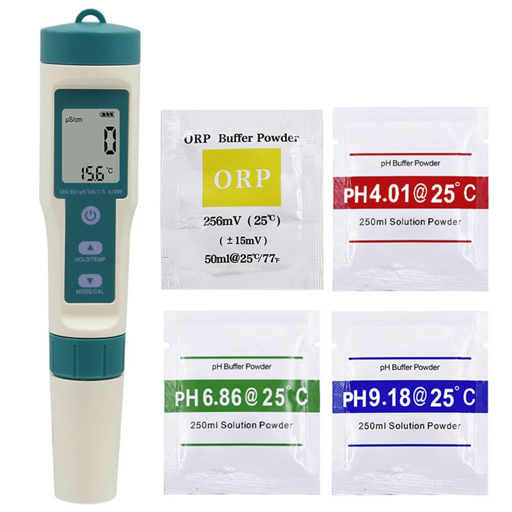 

8 в 1 PH H2 TDS EC ORP минерализация S.G измеритель температуры цифровой тестер PH тестер качества воды для питьевой воды аквариумы B