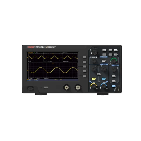 Цифровой осциллограф CDEK SDS1102X, 2 канала, пропускная способность 100 МГц, портативный USB осциллограф 500MSa/s, 7-дюймовый Настольный осциллограф