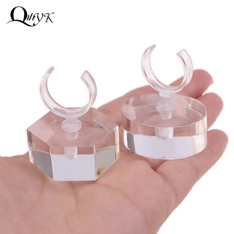 

Acrylic Round/Square Finger Ring Jewelry Display Stand Holder Photography Props Showcase Organizer Rack