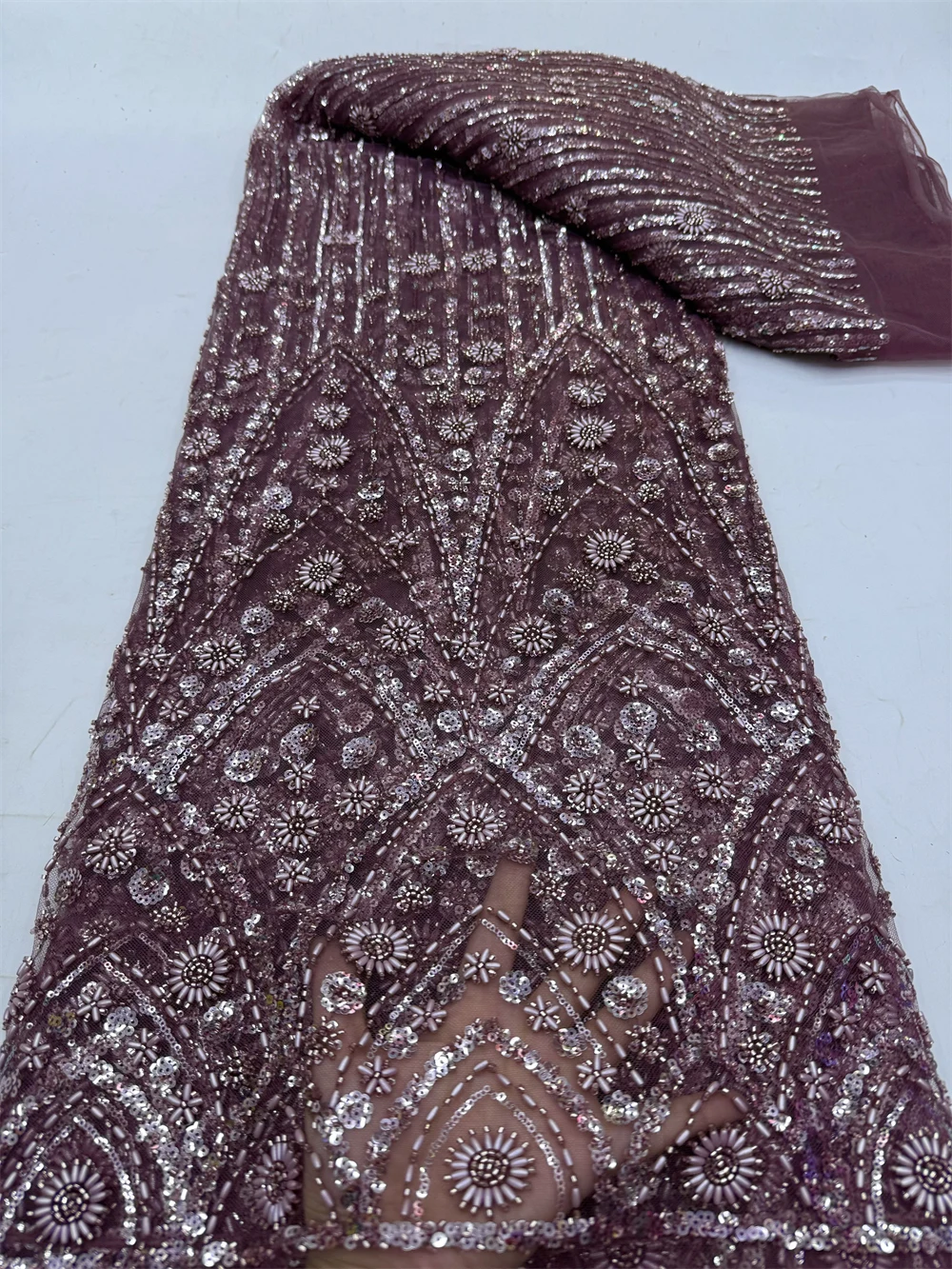 Роскошная африканская сетчатая кружевная ткань для шитья нигерийская тюль с