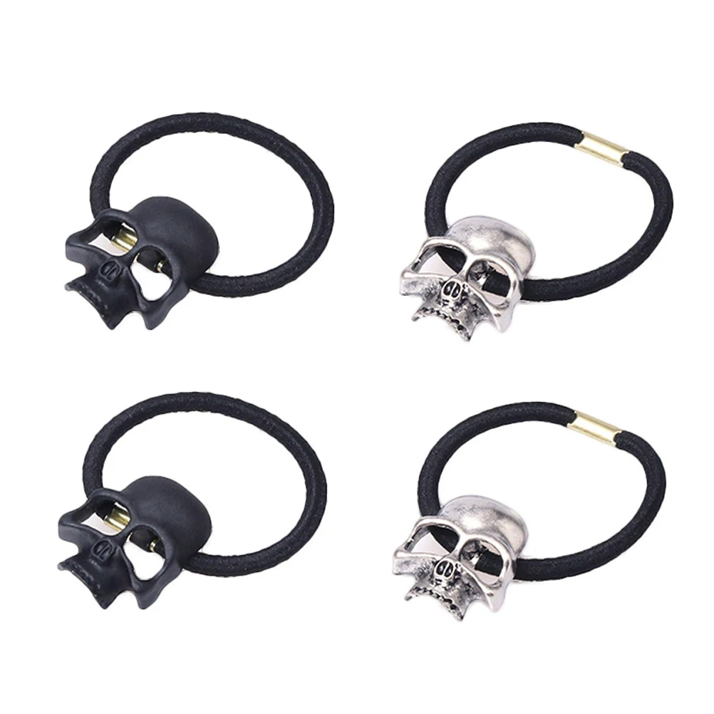 

Punk Hair Ties Gothic Alloy Skull Scrunchie Ponytail Holders Elastic Bands