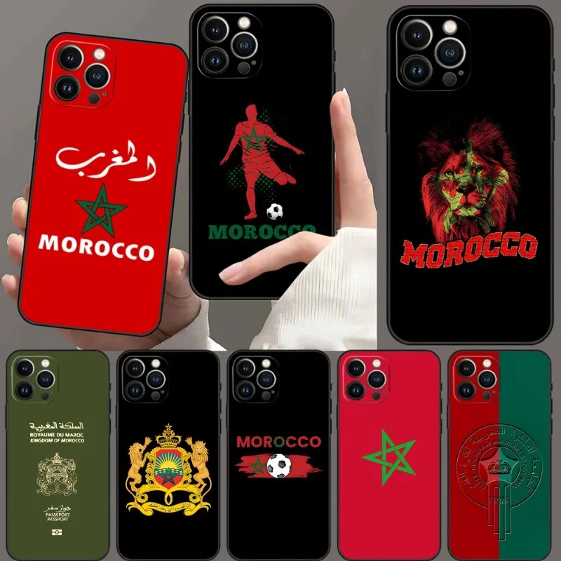 

Morocco Flag Phone Case Fundas For Iphone 14 Pro Max 13 Mini 11 12 Xr X Xs 6 6s 7 8 Plus Shockproof Back Cover