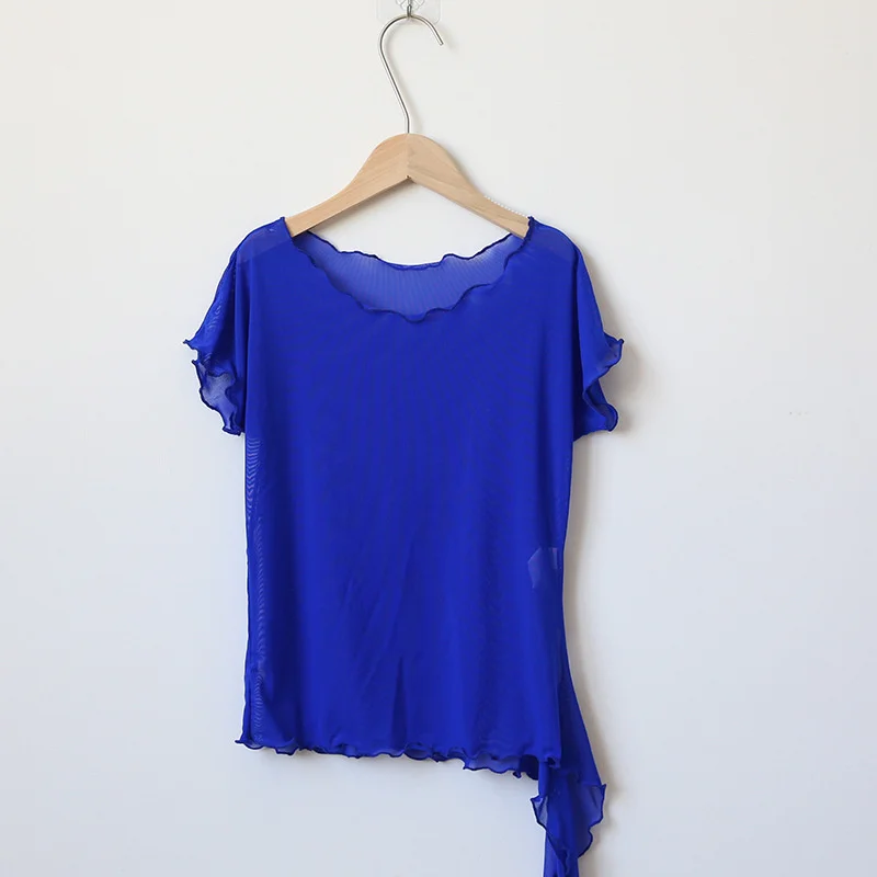 

2022 Breathable Gauzy Women Yoga Top Fashion Training Wear Adult Female V-neck Soft Soft Short Sleeve T-shirt