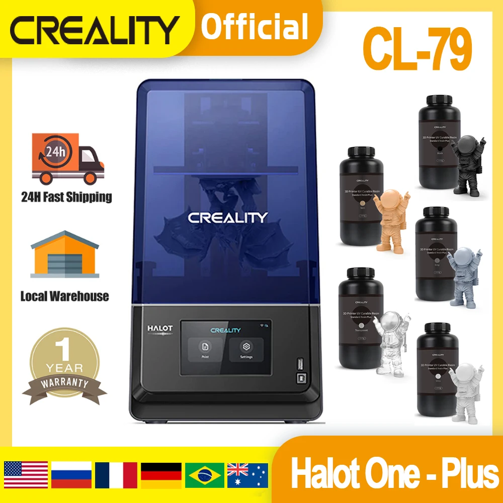 

Official CREALITY HALOT-ONE PLUS CL-79 Resin 3D Printer 7.9-inch 4K Mono LCD Integral Light Source HD Touch Screen 3D Printers