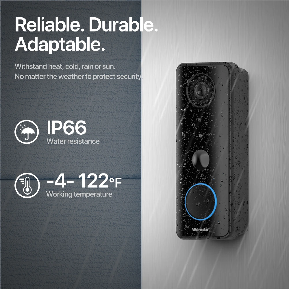 Беспроводной дверной звонок Tuya уличный видеозвонок с водонепроницаемостью IP66