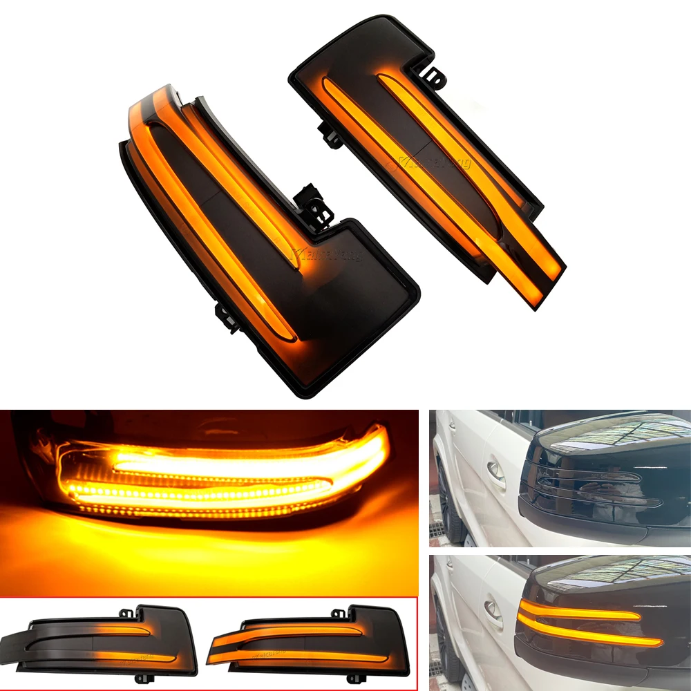 

2x Dynamic LED Turn Signal Side Indicator Light Rear View Mirror Lamp For Mercedes Benz W164 W251 W166 W463 X166 ML300 ML350