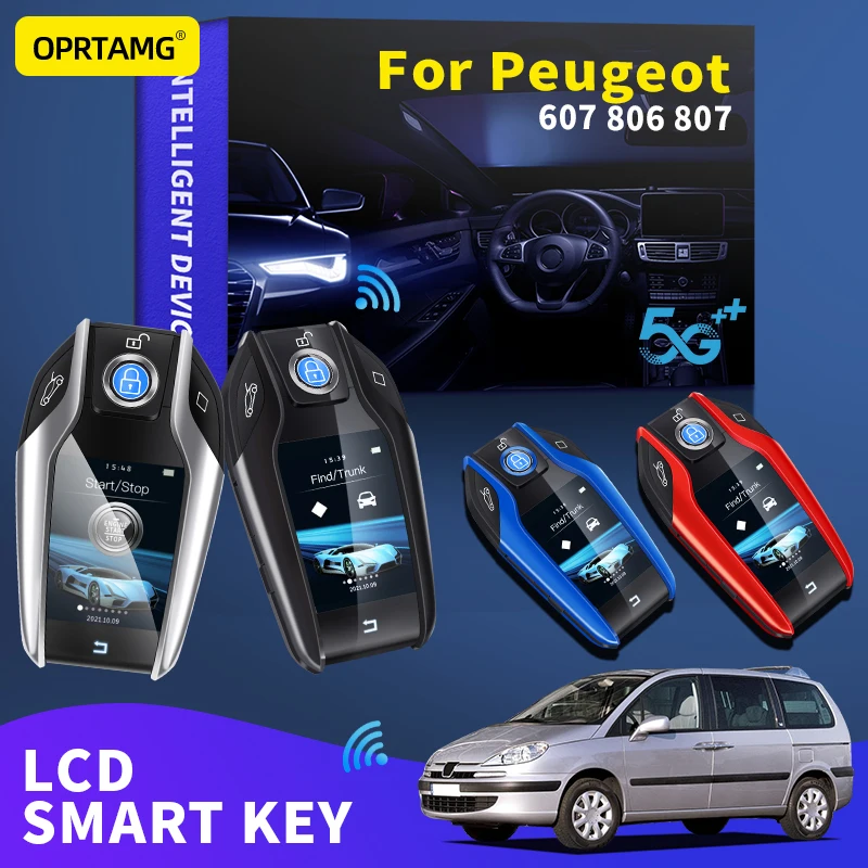 

OPRTAMG Modified LCD Screen Smart Car Key For Peugeot 607 806 807 1994-2012 2013 2014 2015 2016 2017 2018 2019 2020 2021 2022
